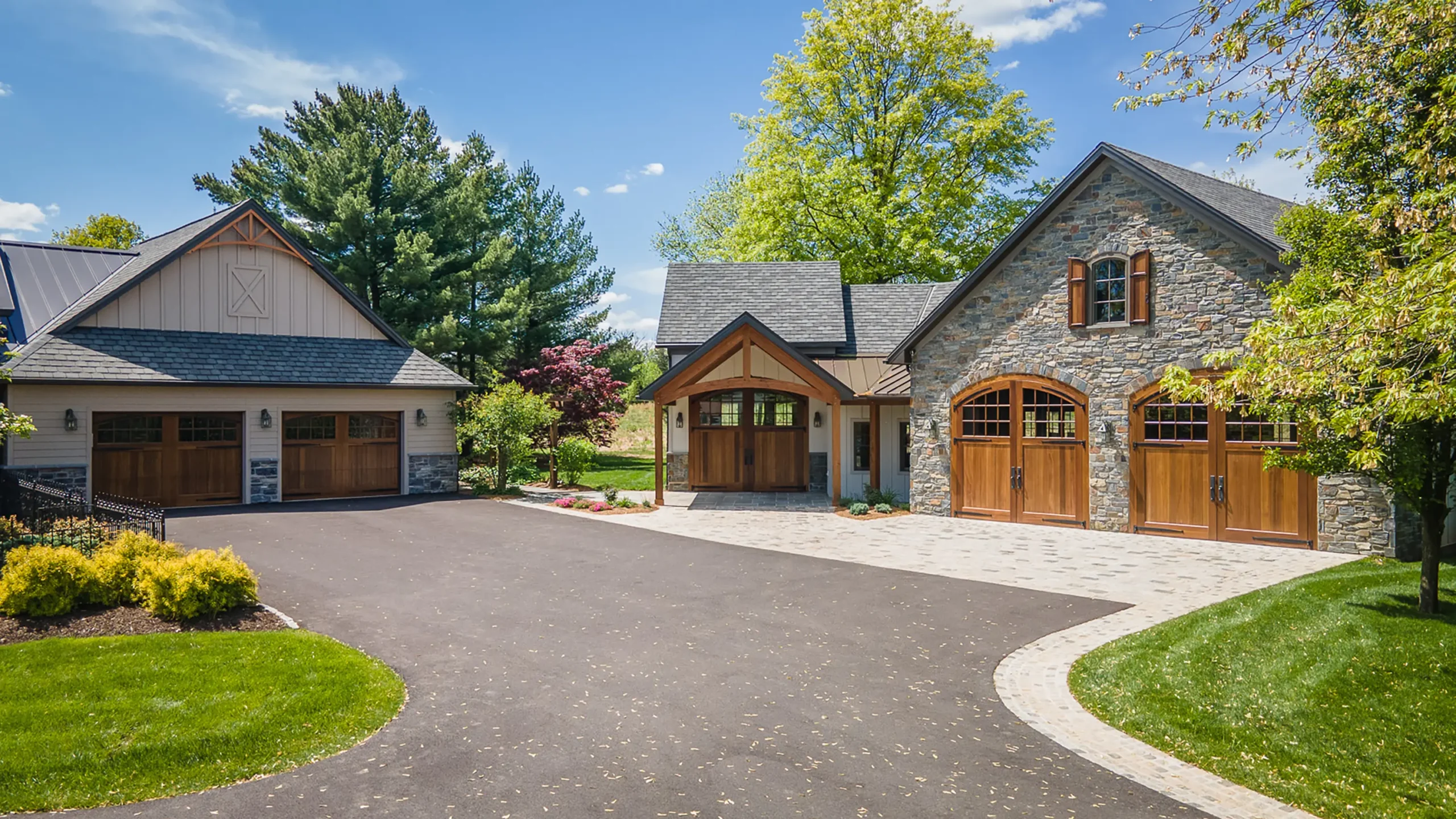 Custom wooden garage door